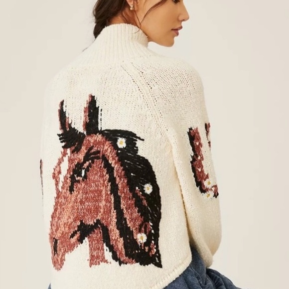Anthropologie | Sweaters | Anthropologie Pilcro Horse Cardigan Sweater 2x |  Poshmark